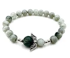 Armband labradoriet met engel