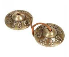 Tingsha's superieure klank 8 voorspoedsymbolen 6,5 cm