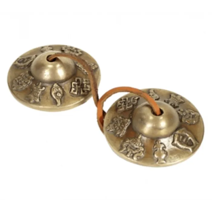 Tingsha's superieure klank 8 voorspoedsymbolen 6,5 cm