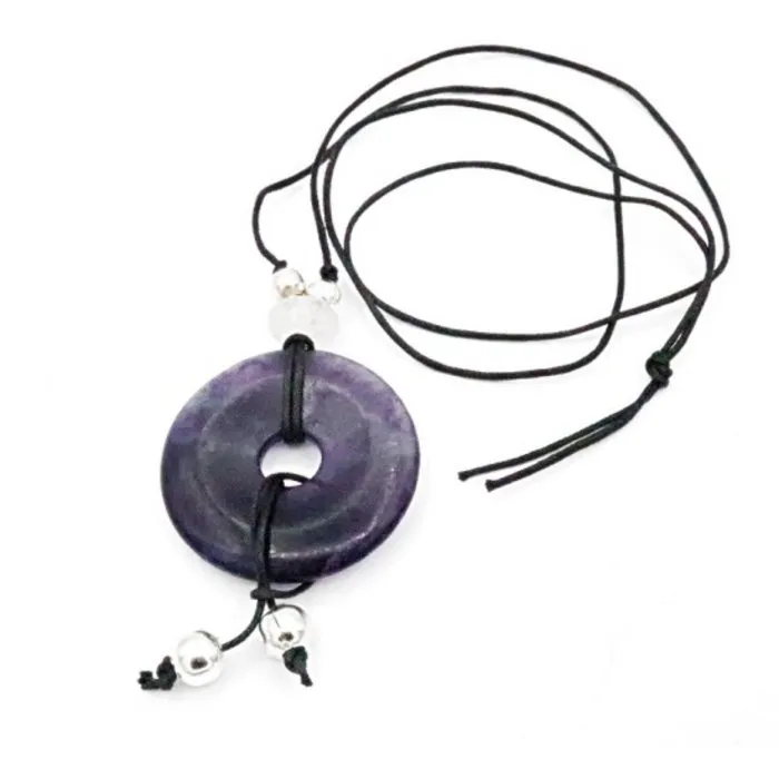 Amethist donut 4 cm met koord