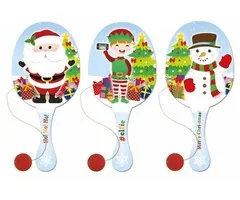 Houten racket met bal kerst