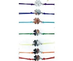 Verstelbare klaver vier armband met kaartje