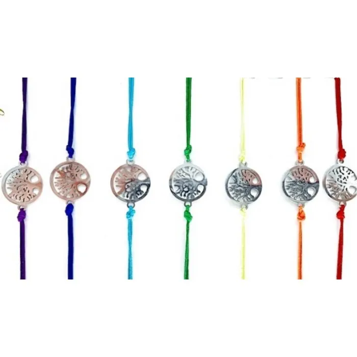 Verstelbare armband tree of life gekleurd met kaartje