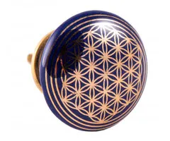 Deurknop bloem des levens blauw