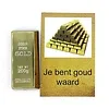 Kaartje je bent goud waard met goudstaaf