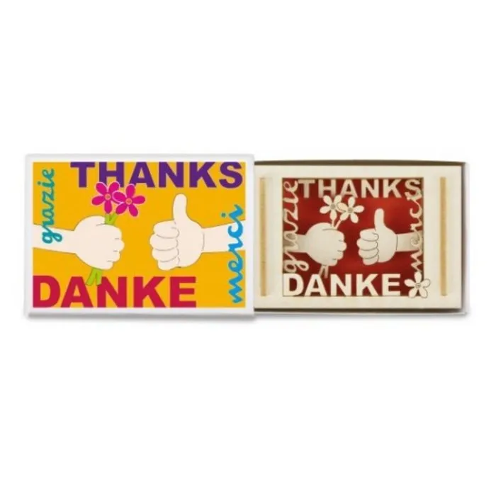 Mini silhouet luciferdoosje Thanks