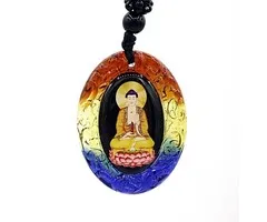 Hanger boeddha gekleurd glas