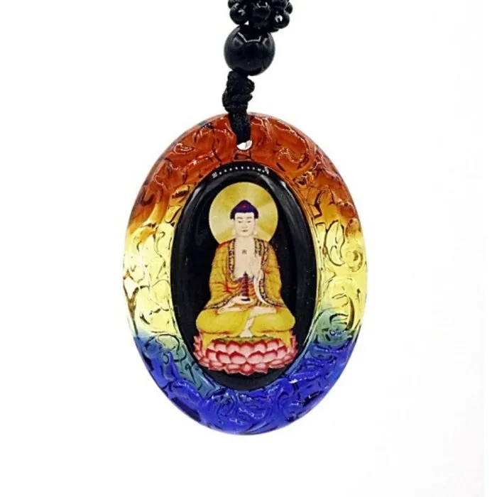 Hanger boeddha gekleurd glas