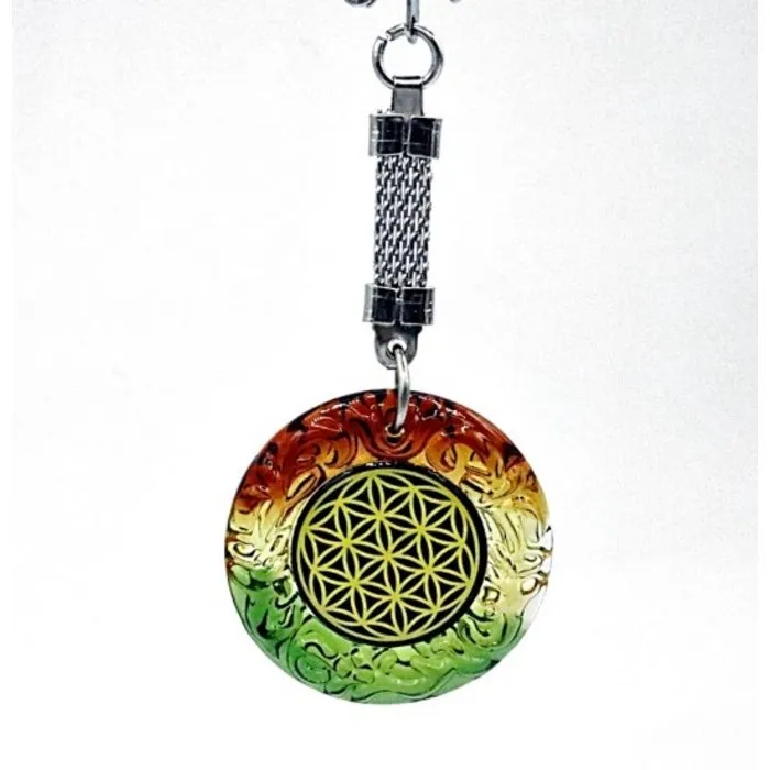 Sleutelhanger levensbloem / Levensboom gekleurd glas