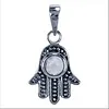 Zilver hanger Handje Fatima met maansteen