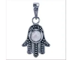 Zilver hanger Handje Fatima met maansteen