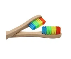 Tandenborstel bamboe regenboog 2 stuks