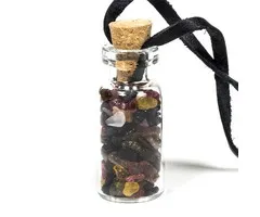 Geschenkflesje aan waxkoord met toermalijn