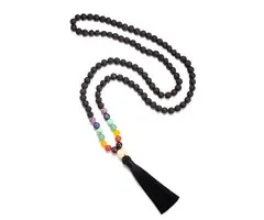 Regenboog chakra mala halsketting