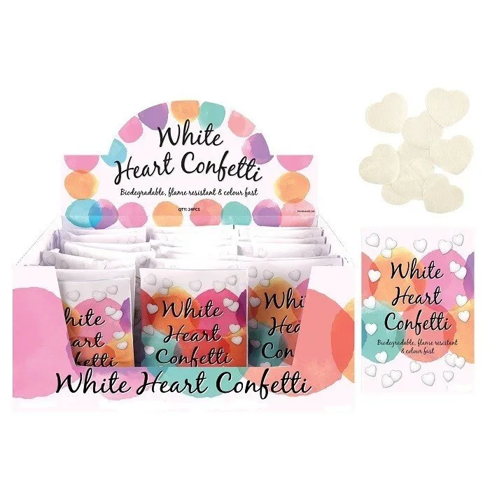 Witte hartjes confetti