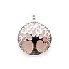 Edelsteen rozenkwarts tree of life hanger