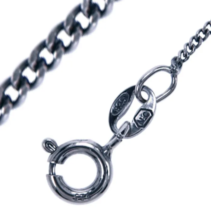 Zilver collier Gourmet gedonkerd 60 cm