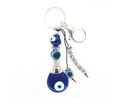 Blauwe boze oog sleutelhanger Success