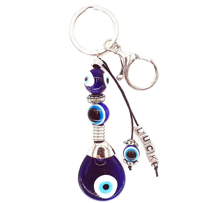 blauwe boze oog sleutelhanger Luck