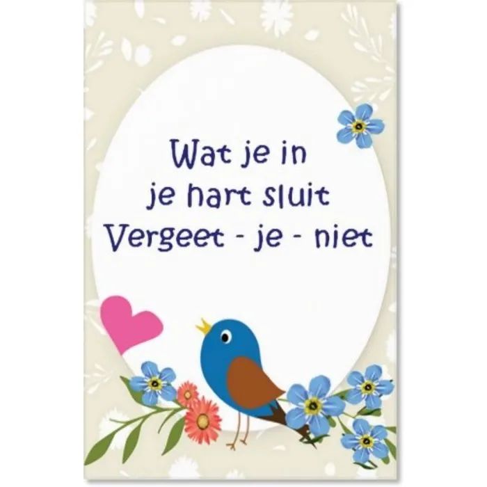 Vergeet me nietje hanger vilt 10 cm