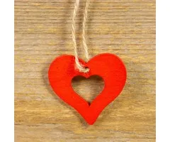 Houten hanger hart 10 stuks
