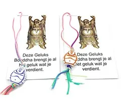 Geluks boeddha gekleurd op kaartje