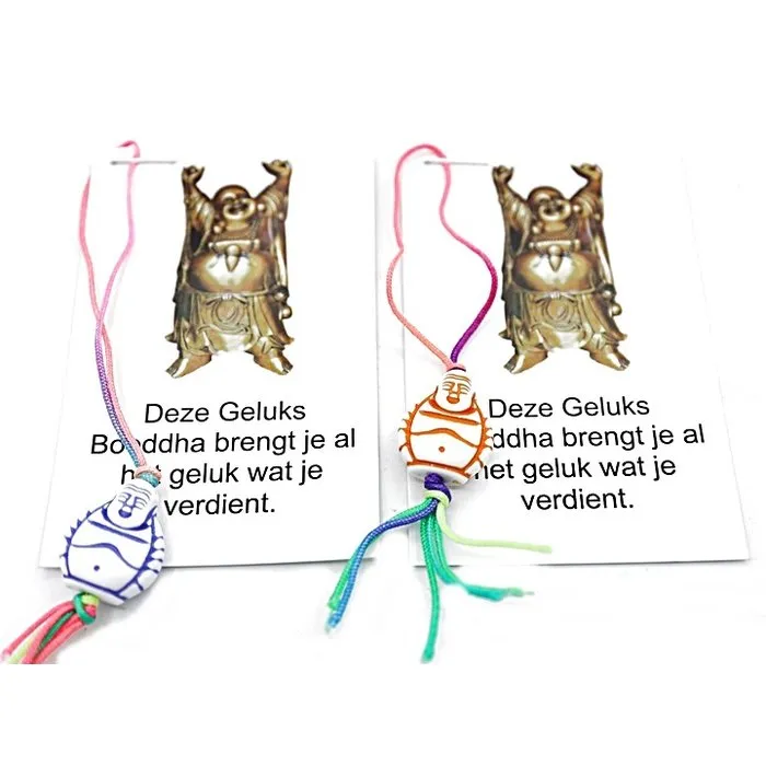 Geluks boeddha gekleurd op kaartje