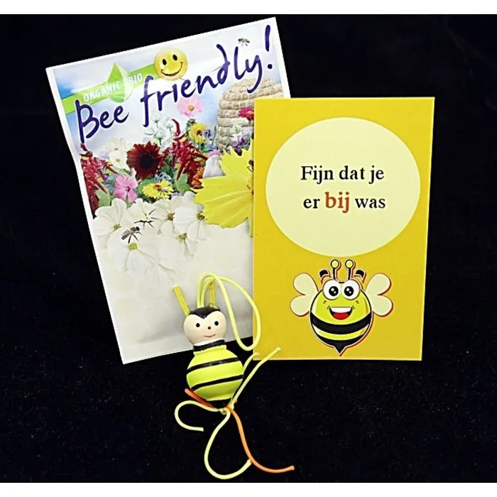 Bijen cadeau - fijn dat je er bij was - in organzazakje