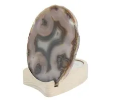 Agaatschijf natuur met theelichthouder