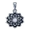 Zilver hanger lotus met maansteen