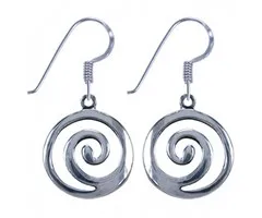 Zilver oorbel Spiraal