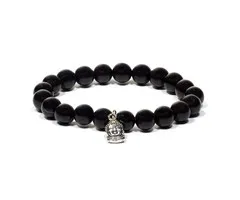 Mala armband zwart hout met Boeddha