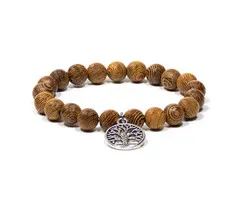 Mala armband wengéhout met levensboom