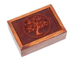 Tarotdoos Levensboom gegraveerd