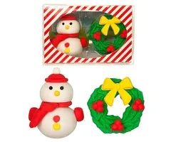 Gum set sneeuwpop met kerstkrans