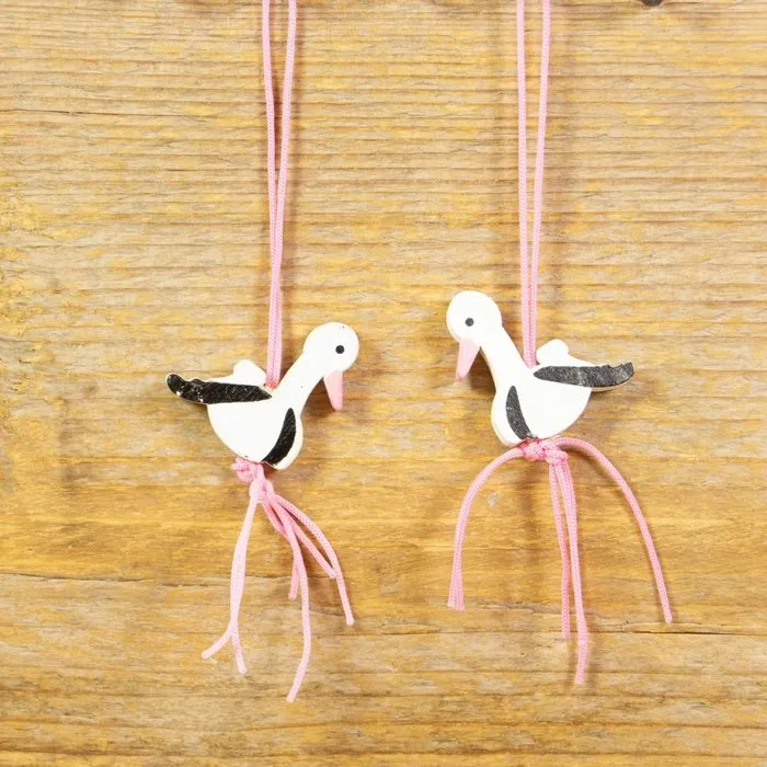 Gelukshanger Ooievaar Roze 10 stuks