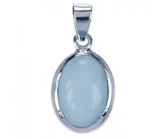 Hanger zilver aqua chalcedoon