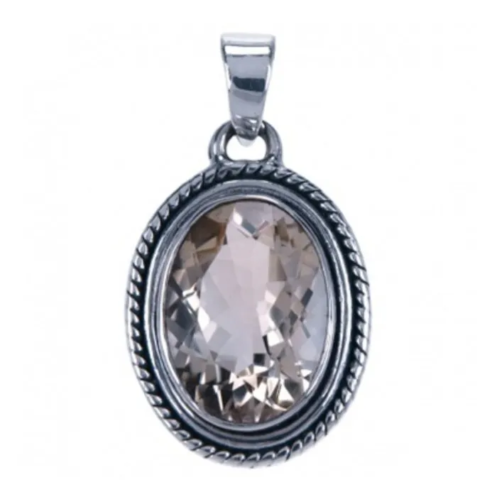 Hanger zilver Citrien facet