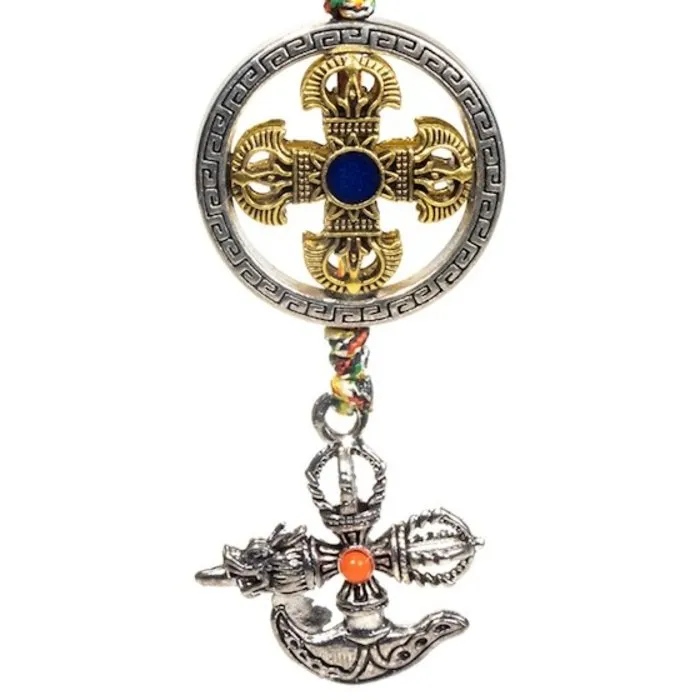 Beschermhanger dubbele dorje met kartika