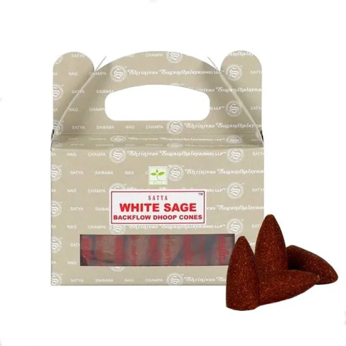 Sai Baba White Sage backflow cones
