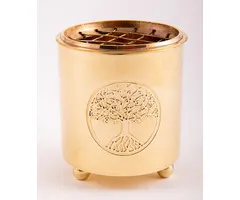Wierookbrander messing met levensboom