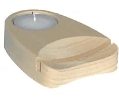 Houten theelichthouder voor agaatschijf