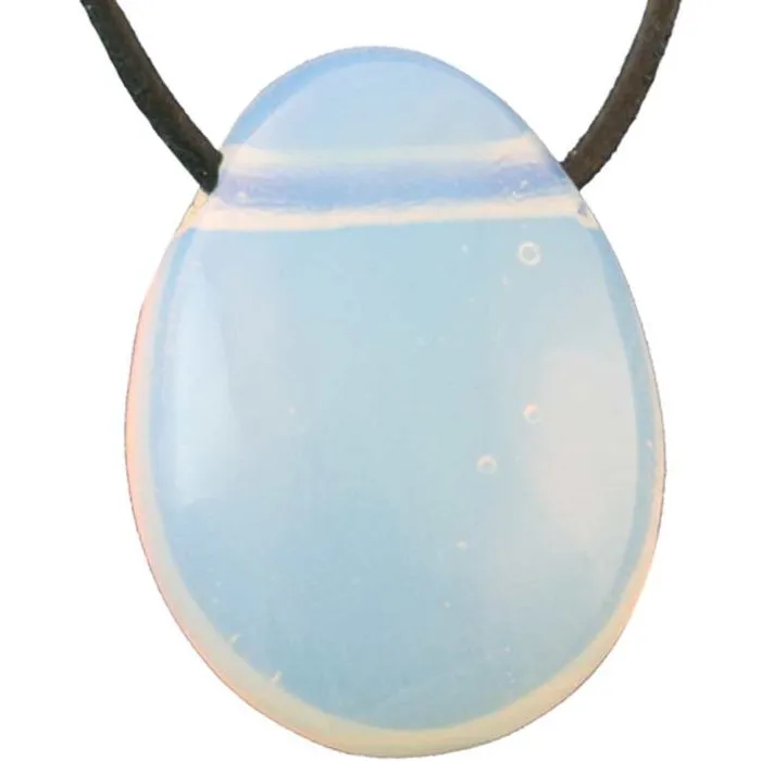 Hanger ovaal Opaliet met koord