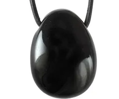 Hanger ovaal Onyx met koord