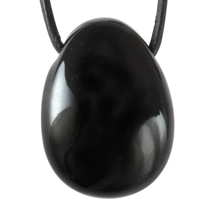 Hanger ovaal Onyx met koord