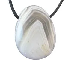 Hanger ovaal Agaat met koord