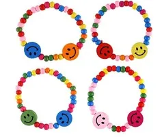 Houten armband smiley