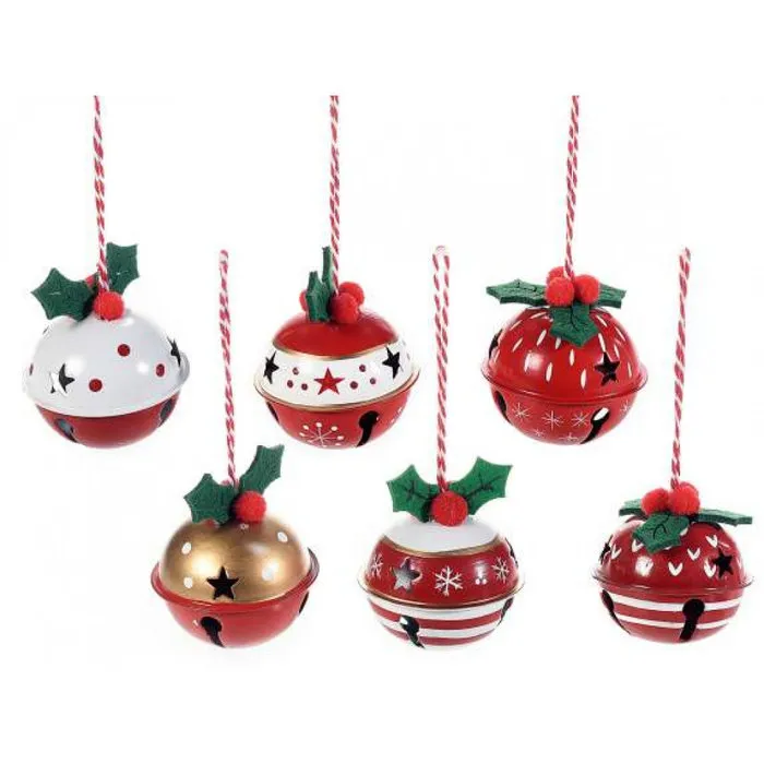 Grote kerstklok metaal aan koord