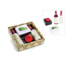Wijnfles handdoeken cadeauset