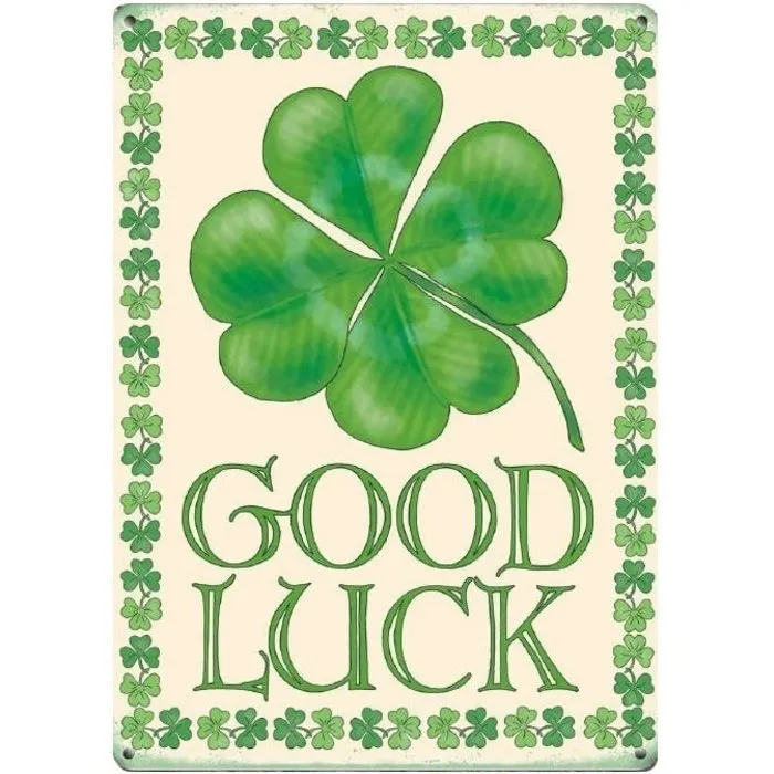 Metalen bordje good luck